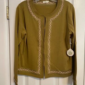 Spartina Olive Green Cardigan Sweater